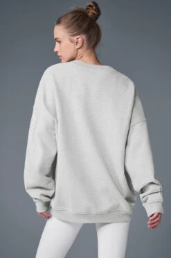 Renown Heavy Weight Crew Neck Pullover - Athletic Heather Grey -Alo Fashion Store U3014R 02910 b1 s1 a2 1 m224