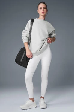 Renown Heavy Weight Crew Neck Pullover - Athletic Heather Grey -Alo Fashion Store U3014R 02910 b1 s1 a4 1 m224