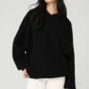 Scholar Hooded Sweater - Black 2 Scholar Hooded Sweater - Black -Alo Fashion Store U3026R 01 b1 s1 a1 1 m54