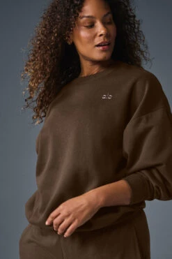 Accolade Crew Neck Pullover - Espresso 18 Accolade Crew Neck Pullover - Espresso -Alo Fashion Store U3031RG 04064 b1 s1 a3 1 m182