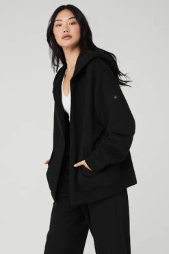 Renown Heavy Weight Full Zip Hoodie - Black 8 Renown Heavy Weight Full Zip Hoodie - Black -Alo Fashion Store U4011R 01 b1 s1 a3 1 m54