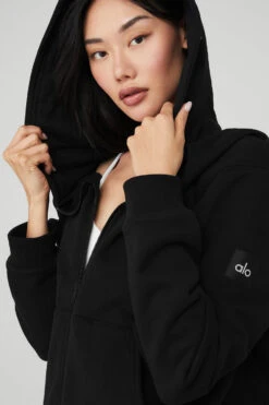 Renown Heavy Weight Full Zip Hoodie - Black 9 Renown Heavy Weight Full Zip Hoodie - Black -Alo Fashion Store U4011R 01 b1 s1 a5 1 m54
