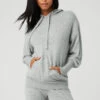 Cashmere Jet Set Hoodie - Dove Grey Heather 1 Cashmere Jet Set Hoodie - Dove Grey Heather -Alo Fashion Store W3513R 02288 b1 s1 a1 1 m18