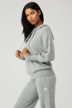 Cashmere Jet Set Hoodie - Dove Grey Heather 8 Cashmere Jet Set Hoodie - Dove Grey Heather -Alo Fashion Store W3513R 02288 b1 s1 a2 1 m18