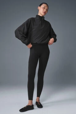 Cropped Elevation Coverup - Black 10 Cropped Elevation Coverup - Black -Alo Fashion Store W3680R 01 b1 s1 a4 1 m54