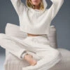 Cable Knit Winter Bliss Hoodie - Ivory -Alo Fashion Store W3783R 03299 b1 s1 a1 1 m177