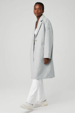 VIP Blazer Trench - Athletic Heather Grey -Alo Fashion Store W4455R 02910 b1 s1 a2 1 m100