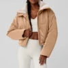 Orion Cropped Puffer - Toasted Almond -Alo Fashion Store W4464R 05131 b1 s1 a1 1 m76 8c82577d 4e42 47b5 abf6 a6fad1cb244f