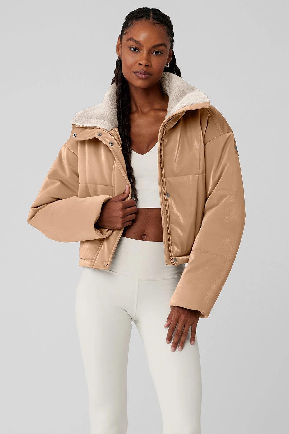 Orion Cropped Puffer - Toasted Almond 3 Orion Cropped Puffer - Toasted Almond