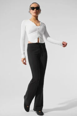 Ribbed Stardust Long Sleeve - White -Alo Fashion Store W4488R 00 b1 s1 a5 1 m206