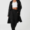 Metallic Break Line Trench - Black Metallic -Alo Fashion Store W4524R 02690 b1 s1 a1 1 m18