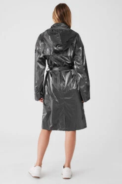 Metallic Break Line Trench - Silver Metallic -Alo Fashion Store W4524R 05021 b1 s1 a3 1 m89