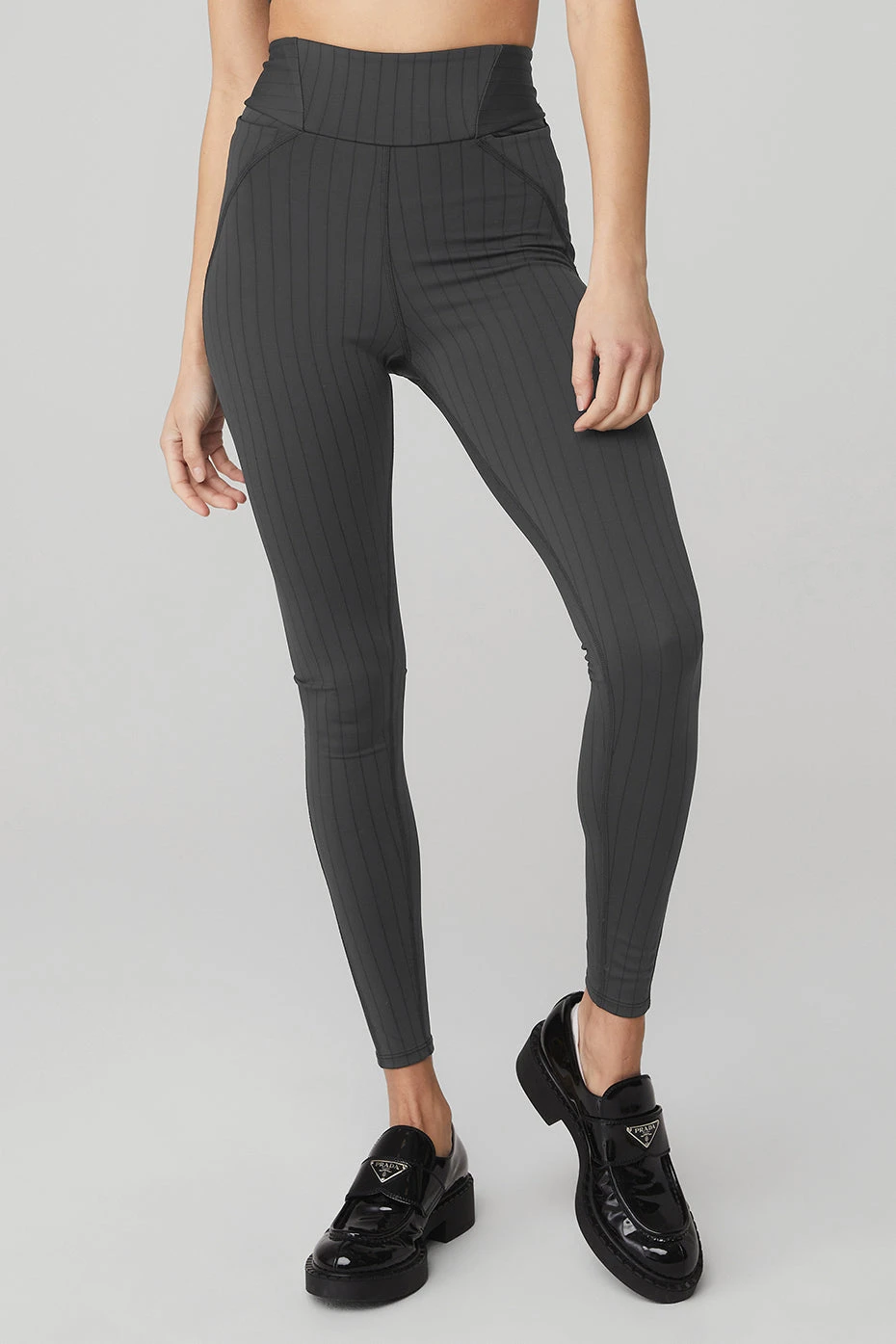 Pinstripe Jacquard Extreme High-Waist Legging - Anthracite/Black 3 Pinstripe Jacquard Extreme High-Waist Legging - Anthracite/Black