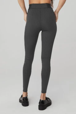 Pinstripe Jacquard Extreme High-Waist Legging - Anthracite/Black 8 Pinstripe Jacquard Extreme High-Waist Legging - Anthracite/Black -Alo Fashion Store W51078R 00282 b1 s1 a3 1 m90