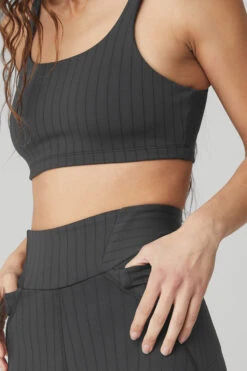 Pinstripe Jacquard Extreme High-Waist Legging - Anthracite/Black 11 Pinstripe Jacquard Extreme High-Waist Legging - Anthracite/Black -Alo Fashion Store W51078R 00282 b1 s1 a4 2 m90