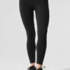 Alosoft High-Waist 7/8 Highlight Legging - Black 2 Alosoft High-Waist 7/8 Highlight Legging - Black -Alo Fashion Store W51104R 01 b1 s1 a1 1 m91