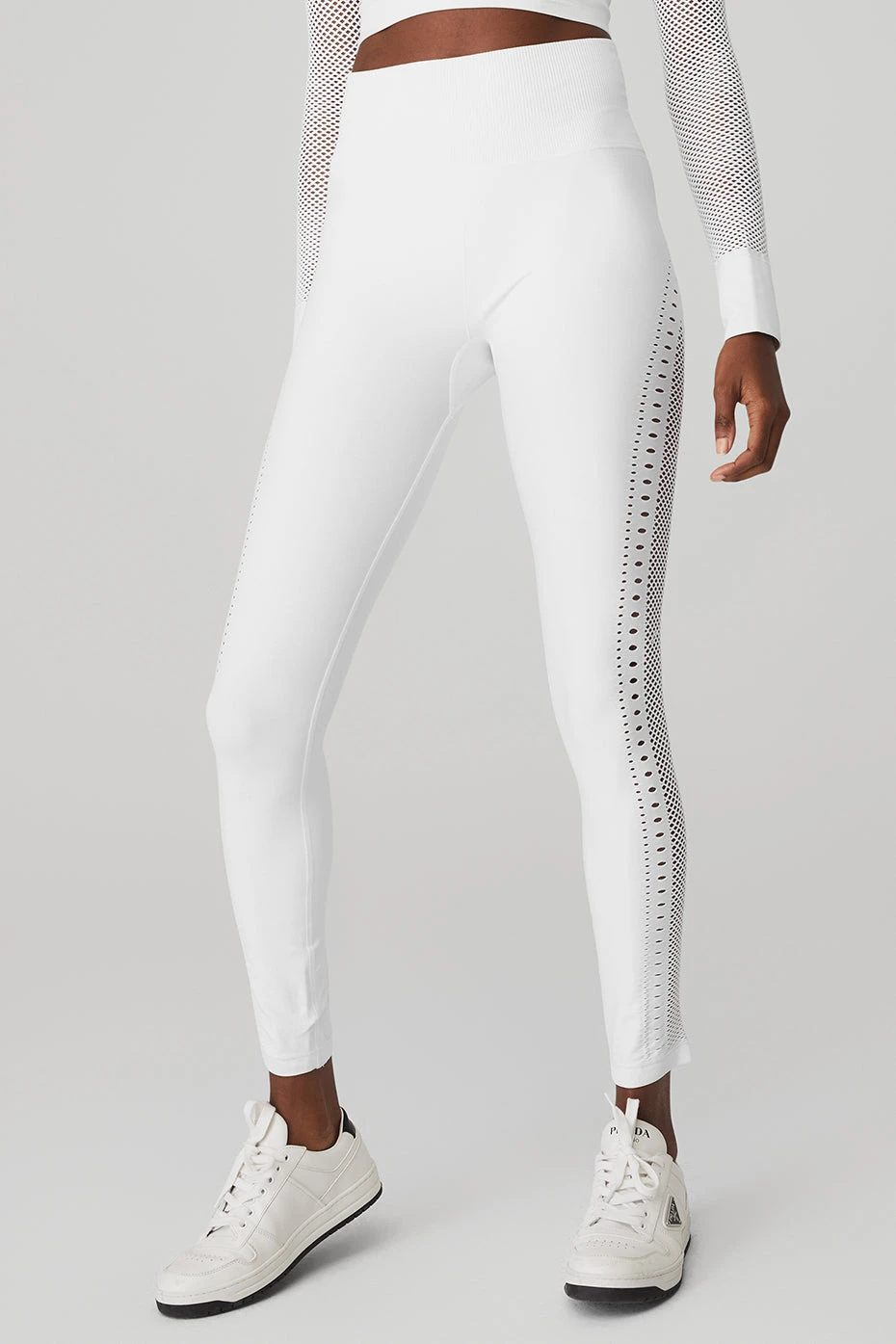 Seamless High-Waist 7/8 Open Air Legging - White 3 Seamless High-Waist 7/8 Open Air Legging - White