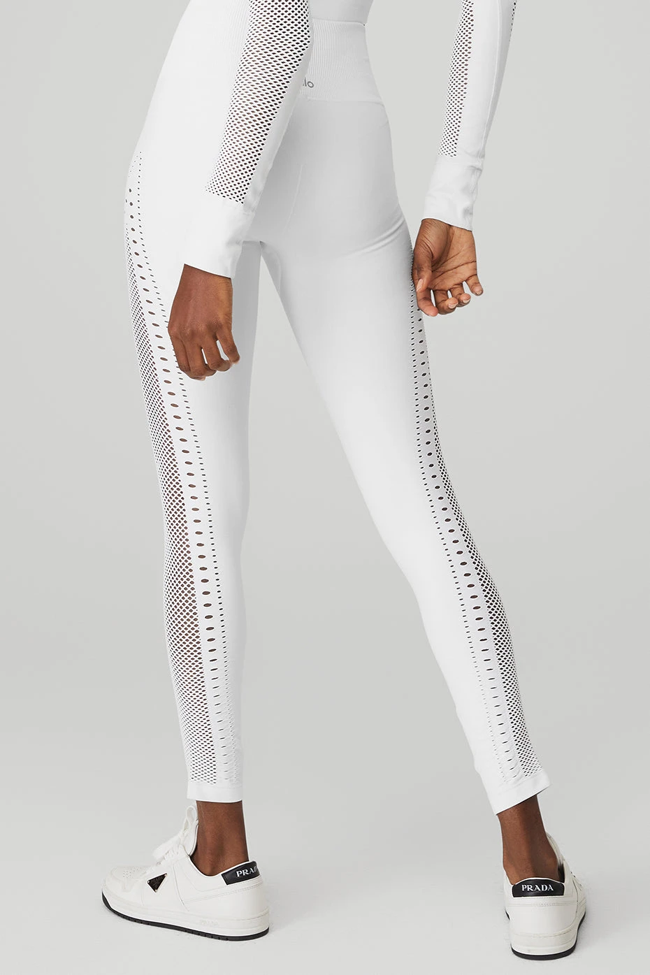 Seamless High-Waist 7/8 Open Air Legging - White 4 Seamless High-Waist 7/8 Open Air Legging - White - Image 2
