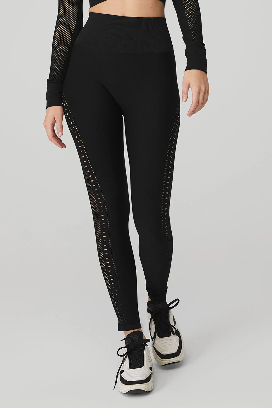 Seamless High-Waist 7/8 Open Air Legging - Black 3 Seamless High-Waist 7/8 Open Air Legging - Black