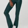 Super Shine Low-Rise Bootcut Legging - Midnight Green 2 Super Shine Low-Rise Bootcut Legging - Midnight Green -Alo Fashion Store W51216R 04570 b1 s1 a1 1 m100