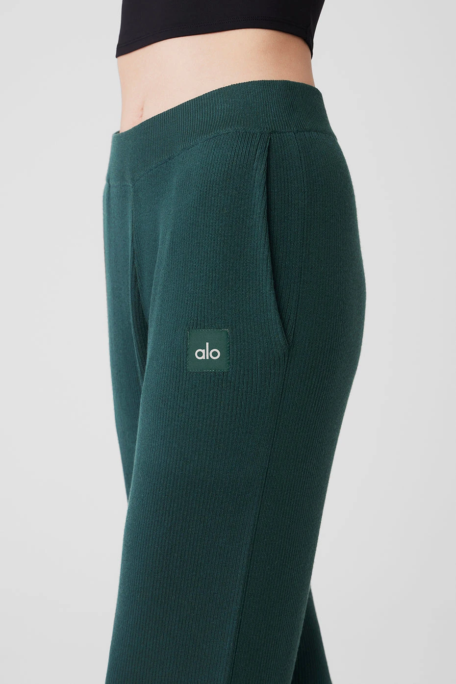 Knit High-Waist Salana Wide Leg Pant - Midnight Green 7 Knit High-Waist Salana Wide Leg Pant - Midnight Green - Image 5