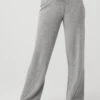 Cashmere High-Waist Jet Set Wide Leg Pant - Dove Grey Heather -Alo Fashion Store W51266R 02288 b1 s1 a1 1 m18