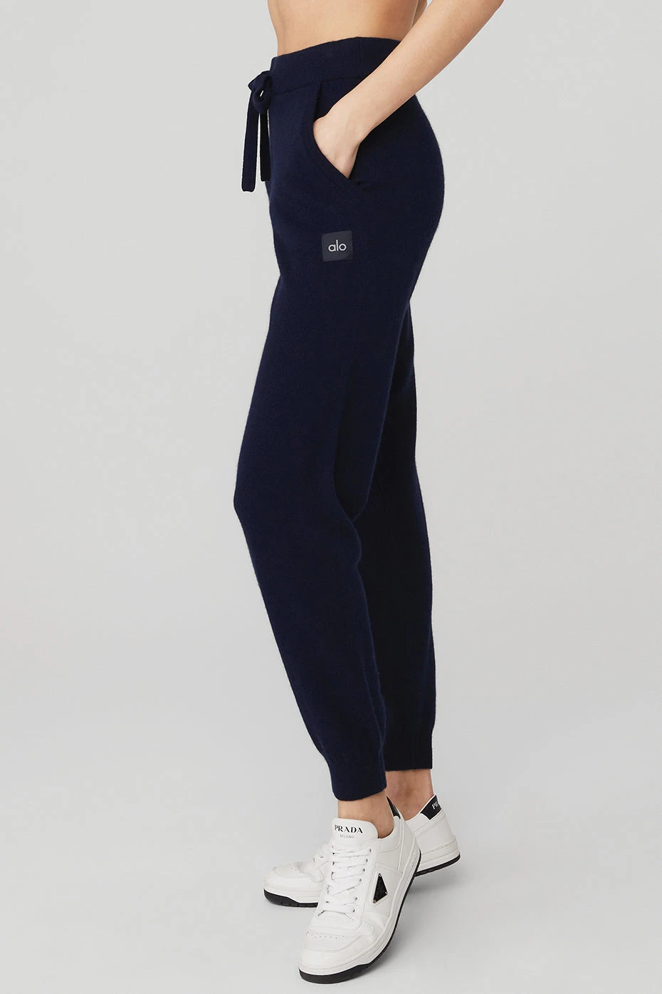 High-Waist Cashmere Jet Set Pant - Navy 5 High-Waist Cashmere Jet Set Pant - Navy - Image 3