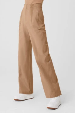High-Waist On Point Moto Trouser - Toasted Almond 8 High-Waist On Point Moto Trouser - Toasted Almond -Alo Fashion Store W51341R 05131 b1 s1 a3 1 m177