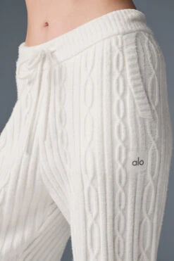 Cable Knit Winter Bliss Pant - Ivory 11 Cable Knit Winter Bliss Pant - Ivory -Alo Fashion Store W51353R 03299 b1 s1 a4 1 m177