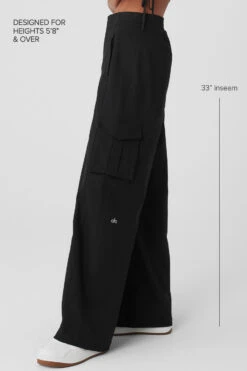 Show Off Cargo Wide Leg Trouser (Long) - Black 7 Show Off Cargo Wide Leg Trouser (Long) - Black -Alo Fashion Store W51383R 01 b1 s1 a3 1 m18 cbb32a90 afd3 4493 b5ba de7e02b03e84