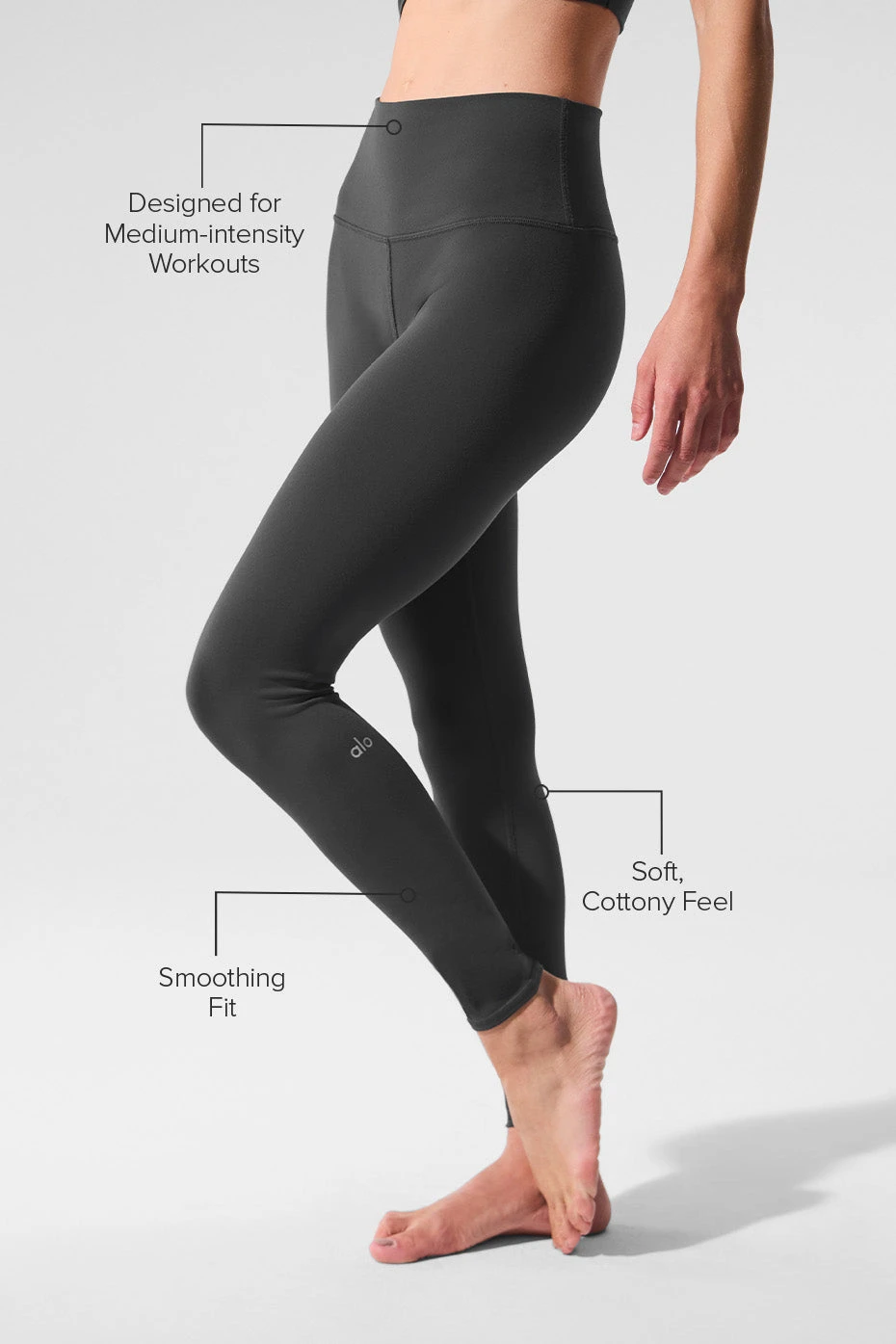 High-Waist Airbrush Legging - Anthracite 4 High-Waist Airbrush Legging - Anthracite - Image 2