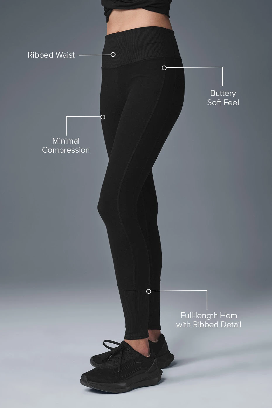 High-Waist Alosoft Lounge Legging - Black 4 High-Waist Alosoft Lounge Legging - Black - Image 2