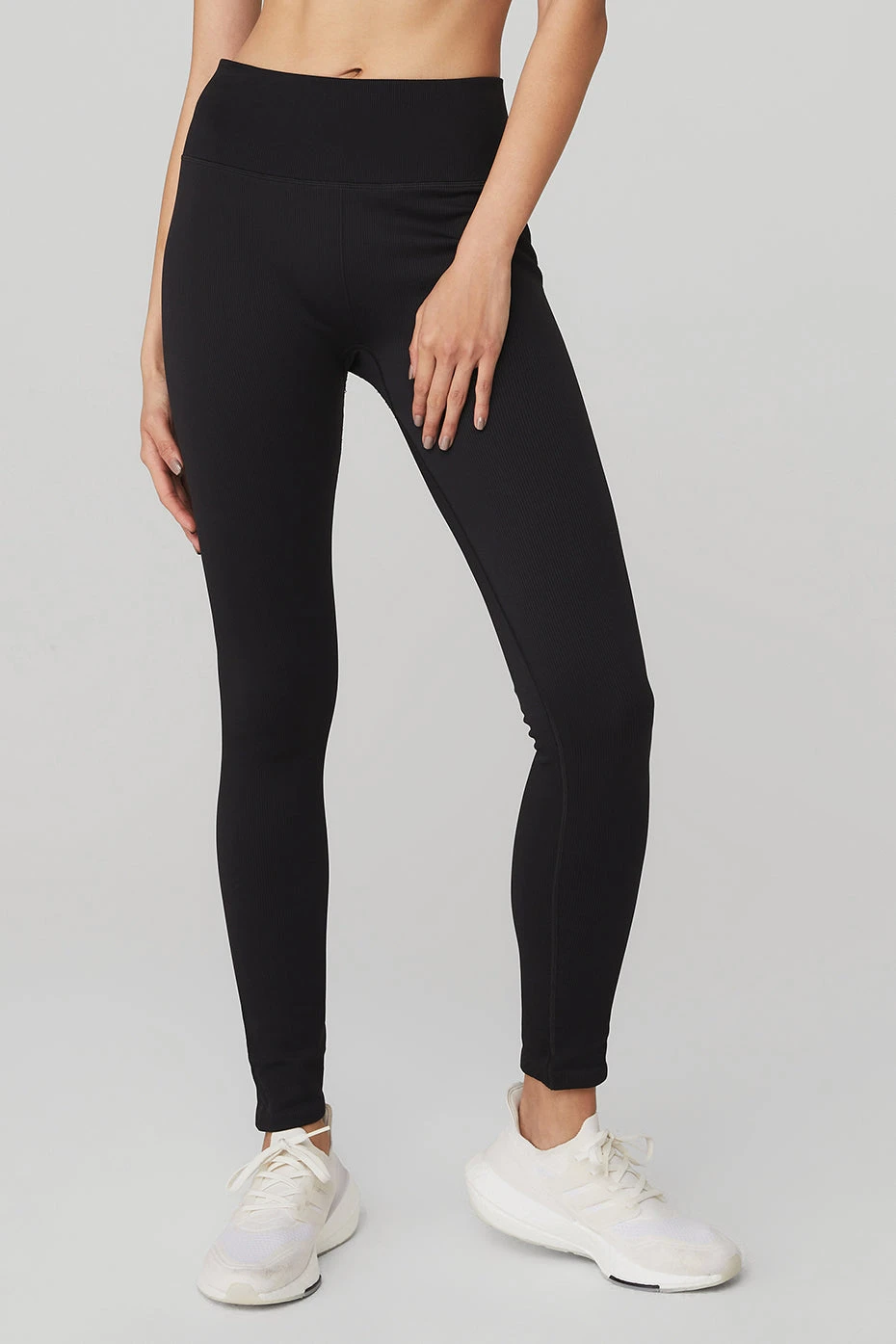 Seamless High-Waist Ribbed Legging - Black 3 Seamless High-Waist Ribbed Legging - Black