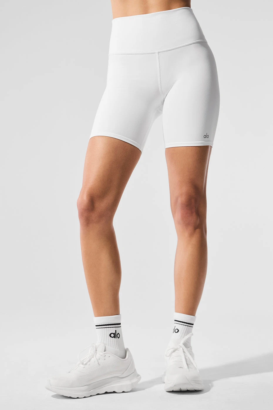 7" High-Waist Biker Short - White 3 7" High-Waist Biker Short - White