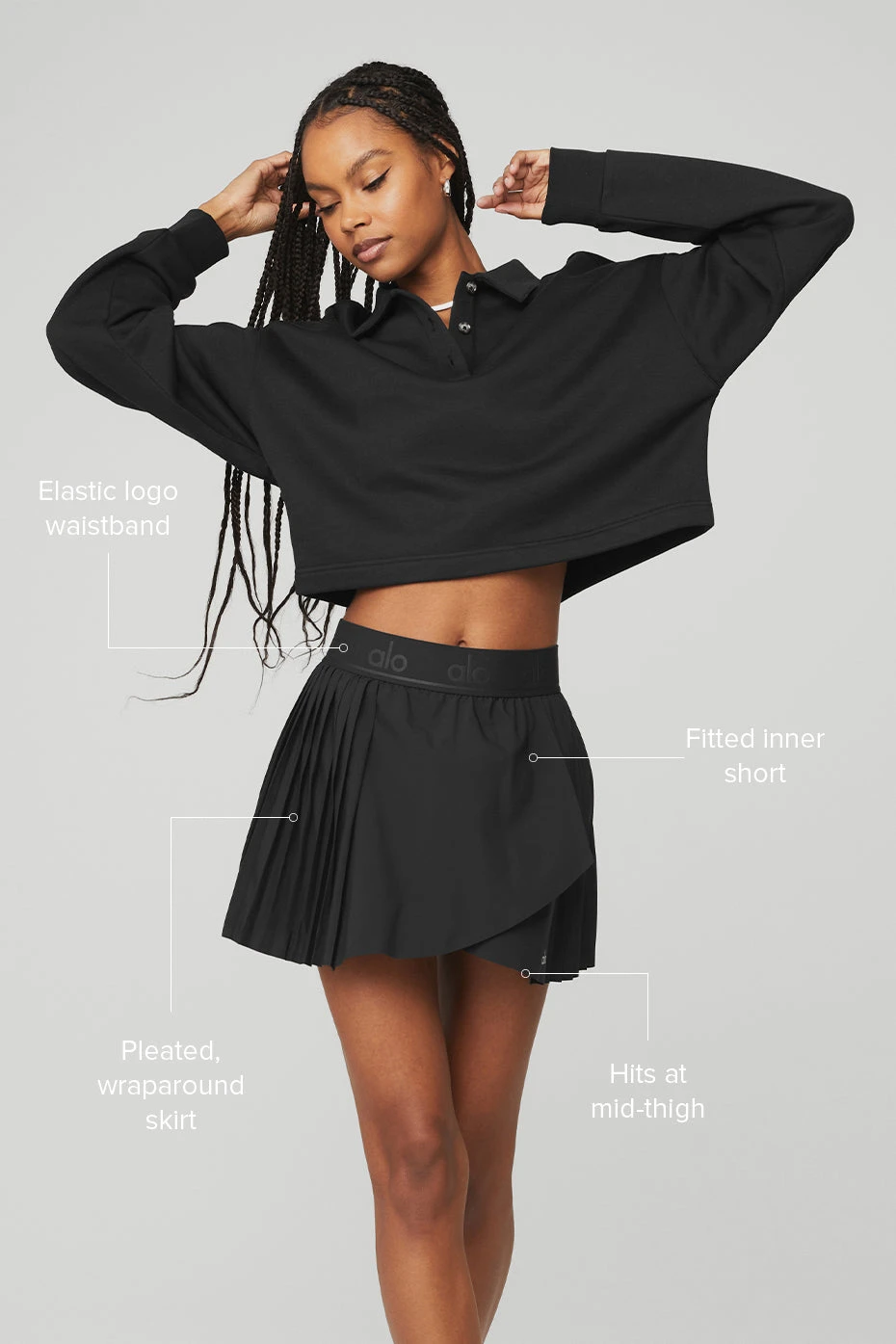 Aces Tennis Skirt - Black 4 Aces Tennis Skirt - Black - Image 2