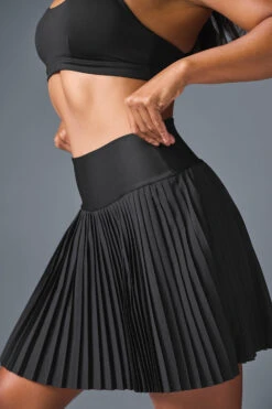 Grand Slam Tennis Skirt - Black -Alo Fashion Store W6289R 01 b1 s1 a2 m196