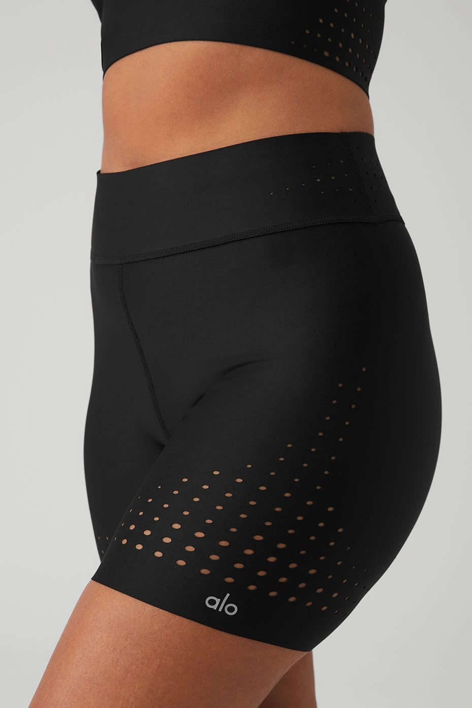 5" Airlift High-Waist Laser Cut Speedy Short - Black 6 5" Airlift High-Waist Laser Cut Speedy Short - Black - Image 4