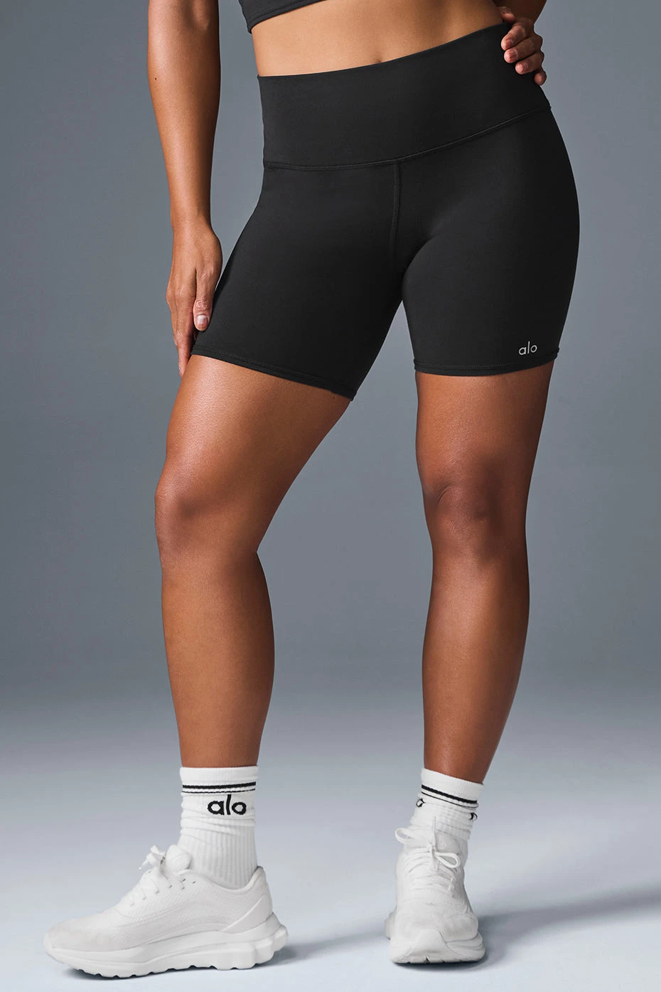 5" Airbrush High-Waist Biker Short - Black 8 5" Airbrush High-Waist Biker Short - Black - Image 6