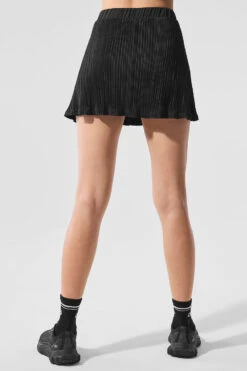 Micro Plisse Tennis Skirt - Black 9 Micro Plisse Tennis Skirt - Black -Alo Fashion Store W6323R 01 b1 s1 a2 1 m54