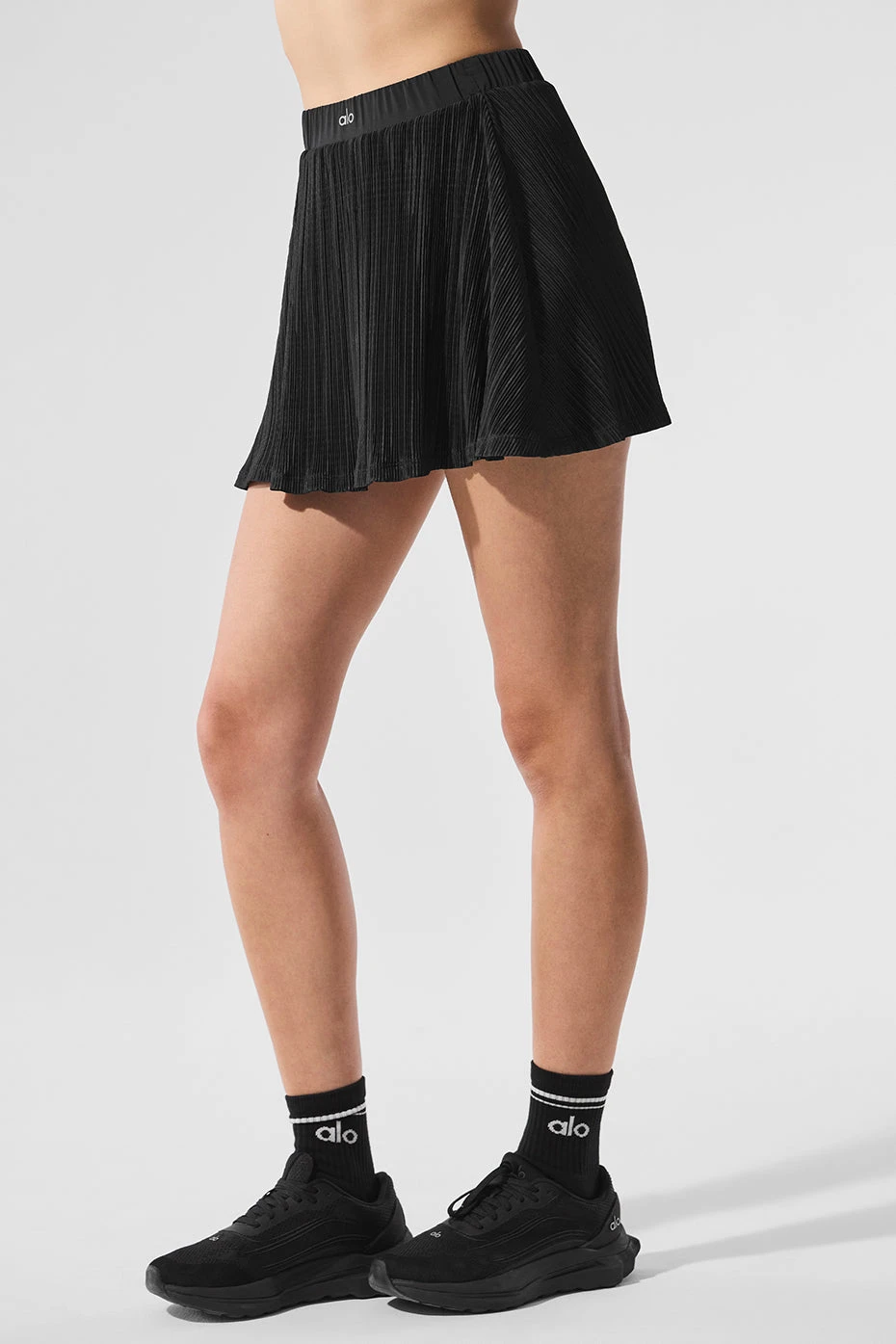Micro Plisse Tennis Skirt - Black 6 Micro Plisse Tennis Skirt - Black - Image 4