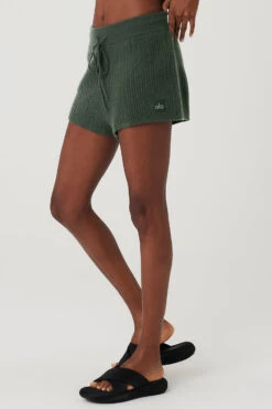 Cashmere High-Waist Plush Waffle Short - Dark Cactus 8 Cashmere High-Waist Plush Waffle Short - Dark Cactus -Alo Fashion Store W6342R 04059 b1 s1 a2 1 m100