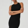 Seamless Ribbed Warm Nights Dress - Black 1 Seamless Ribbed Warm Nights Dress - Black -Alo Fashion Store W8143R 01 b1 s1 a1 1 m18