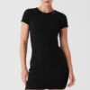 Goddess Ribbed Short Sleeve Dress - Black 2 Goddess Ribbed Short Sleeve Dress - Black -Alo Fashion Store W8201R 01 b1 s1 a1 1 m89