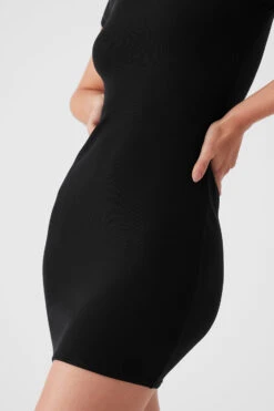 Goddess Ribbed Short Sleeve Dress - Black 10 Goddess Ribbed Short Sleeve Dress - Black -Alo Fashion Store W8201R 01 b1 s1 a4 1 m89