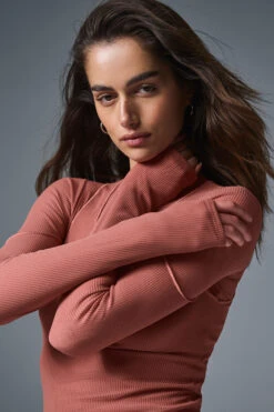 Striped Mesh Synergy Long Sleeve Dress - Soft Terracotta 8 Striped Mesh Synergy Long Sleeve Dress - Soft Terracotta -Alo Fashion Store W8234R 05278 b1 s1 a3 1 m174 f55d4f5a ee67 4414 90b8 88849d75c35d