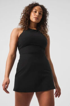 Alosoft Backspin Dress - Black 15 Alosoft Backspin Dress - Black -Alo Fashion Store W8276R 01 b1 s1 a1 1 m182