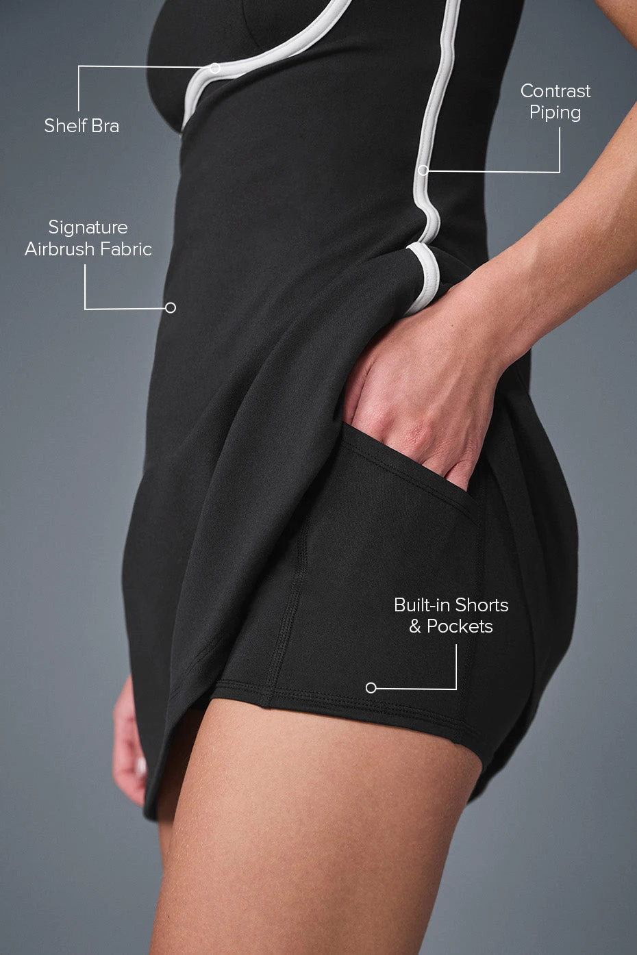 Airbrush Streamlined Dress - Black/White 4 Airbrush Streamlined Dress - Black/White - Image 2